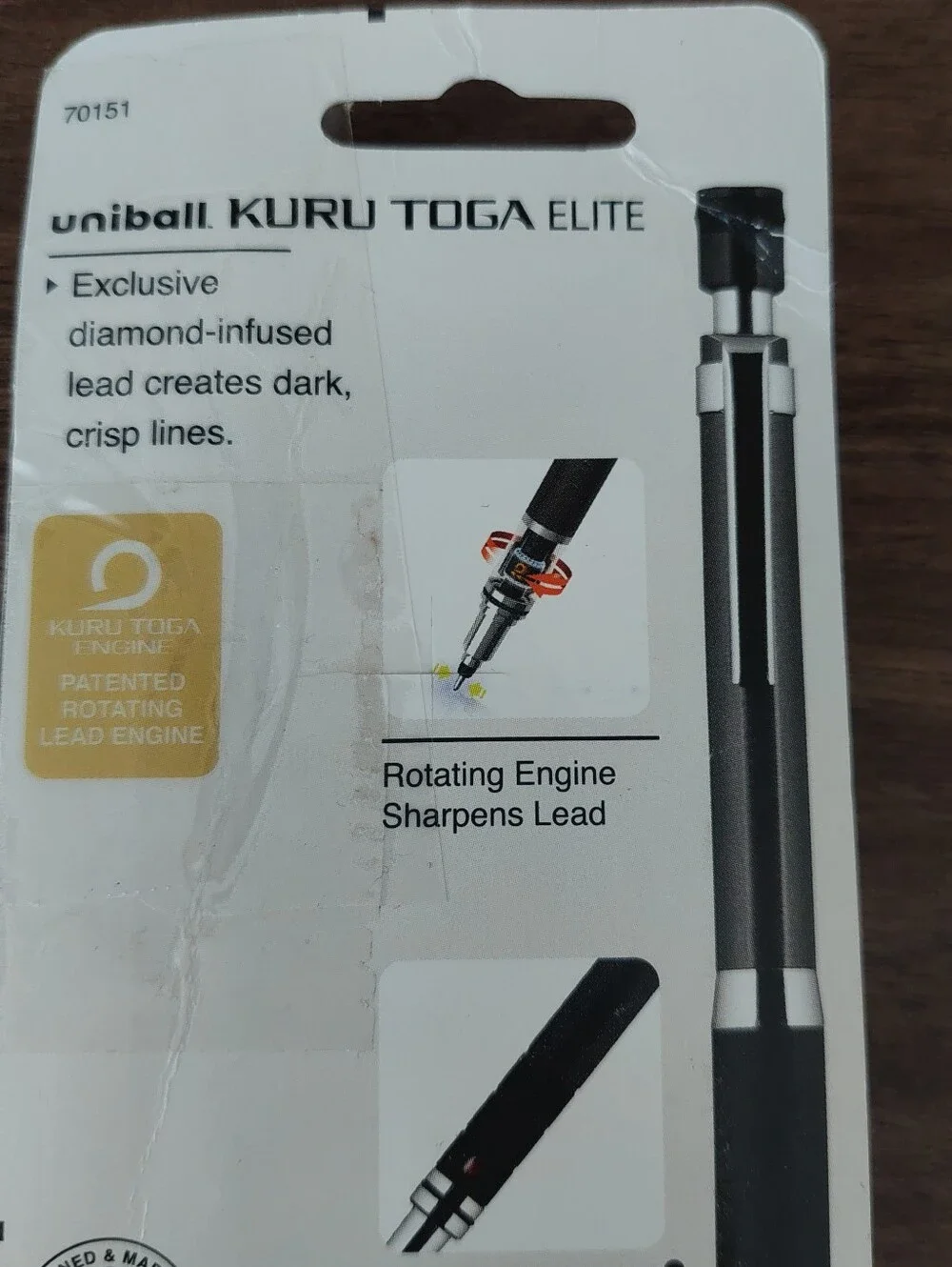 Uniball Kuru Toga Elite Mechanical Pencil With Eraser And Lead Refill